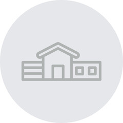 Villa Vector Line Grey Circle Grey