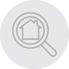 House Search Vector Line Grey Circle Grey