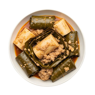 A Hearty Dish of Nigerian Ekpang Nkukwo a Grated Cocoyam and Leaf Pottage Delicacy on isolated transparent background