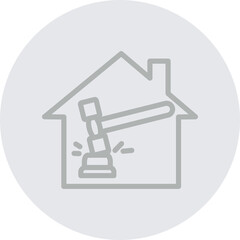 Real Estate Auction Vector Line Grey Circle Grey