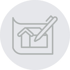 Building Drawing Vector Line Grey Circle Grey