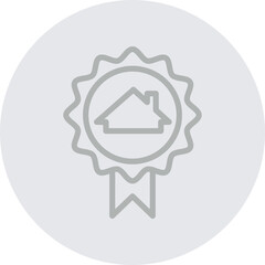 Realtor Badge Vector Line Grey Circle Grey