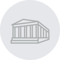 Parthenon Vector Line Grey Circle Grey