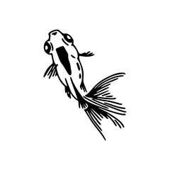 elegant goldfish line art