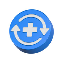 recovery health 3d rendering blue color