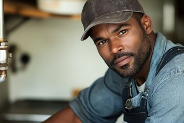 Professional plumber performing maintenance on kitchen sink in a residential home during daylight hours
