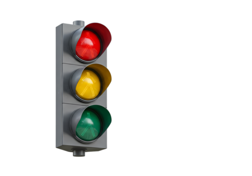 Traffic Light: Red, Yellow, Green Signal - Transportation Icon