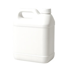 Obraz premium White plastic jerry can container with screw cap isolated on transparent background