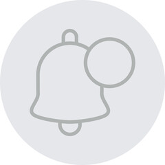 Obraz premium Push Notification Vector Line Grey Circle Grey