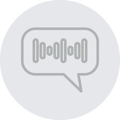 Audio Message Vector Line Grey Circle Grey