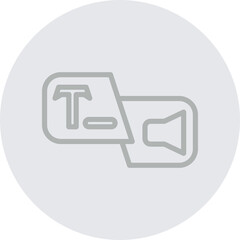 Text to Speech Vector Line Grey Circle Grey