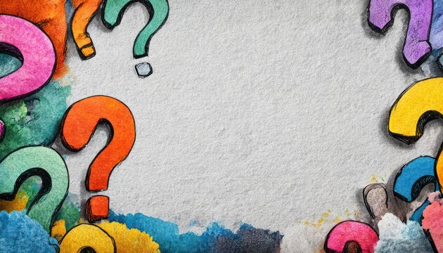 Colorful question marks frame