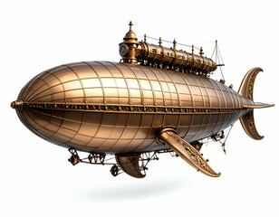 Steampunk Airship Whale-Shaped Dirigible,  Bronze Mechanical Marvel