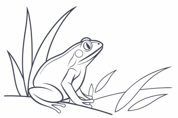 Zen Frog Line Drawing for Minimalist Decor
