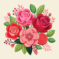 Vector rose flower illustration image 