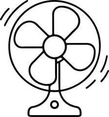 Fototapeta premium Table Fan Silhouette Isolated Vector