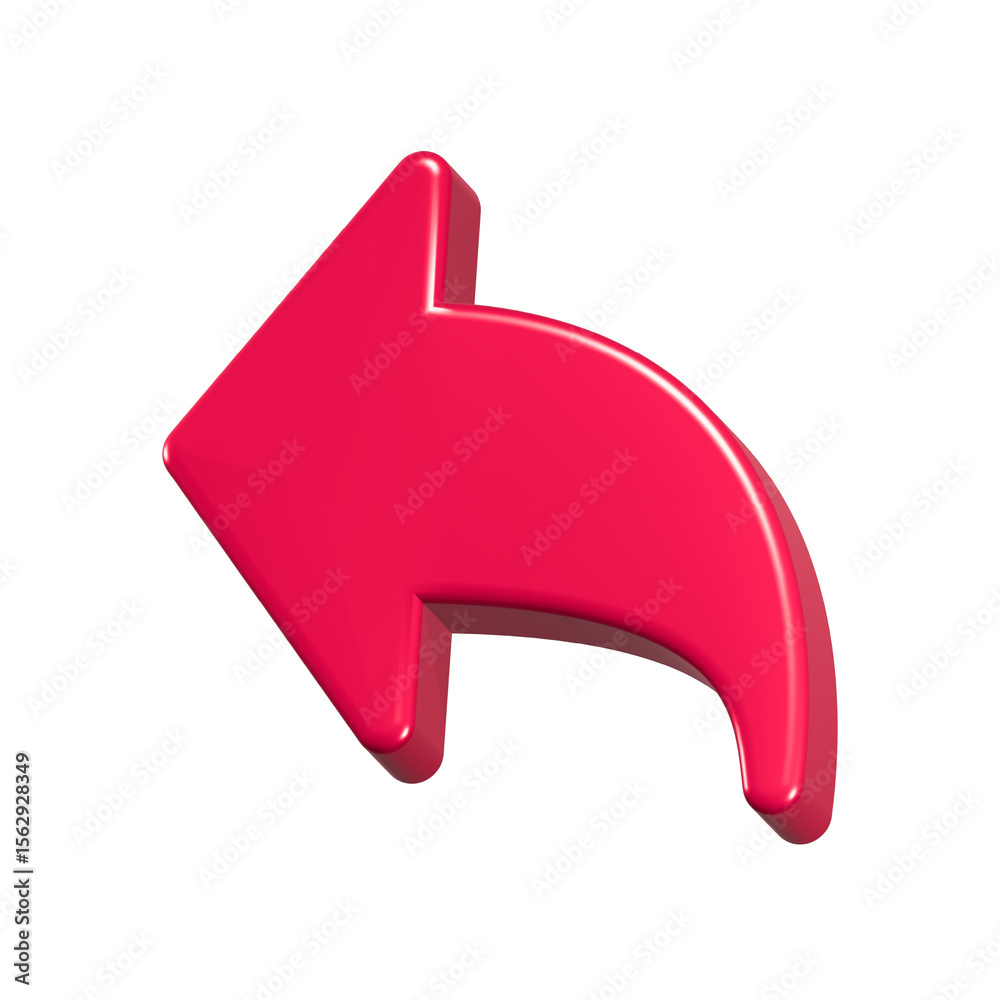 Poster left arrow icon 3d rendering