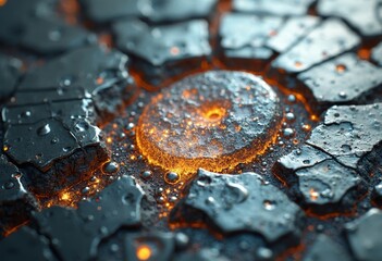 Cracked metal art artwork