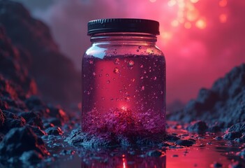 Close up of Luminous Jar Art