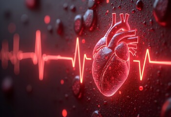 Electrocardiogram and Heart Art Picture