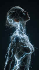 human body electric fields, facia, nerve connections, flow of energy, woman's body