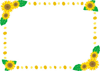 ひまわりの装飾フレーム