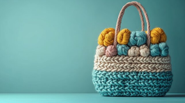Stylish beige wicker beach bag with handkerchief accent on a light background perfect for summer outings