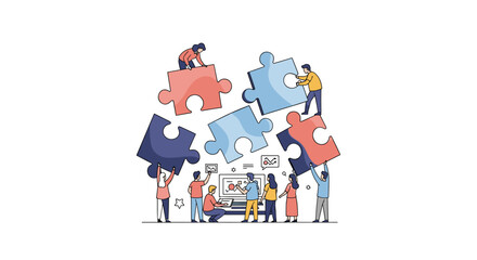 Naklejka premium Effective teamwork and collaboration essential skills for project success