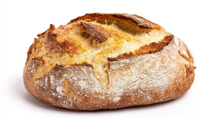 Close-up of a rustic loaf of artisan bread.