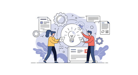 Fototapeta premium Developing a solution through collaboration and great ideas