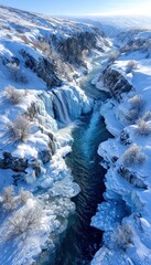 Frozen waterfall canyon