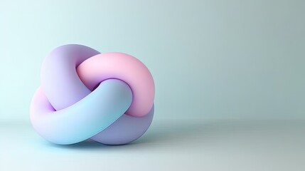 Abstract knot of pastel colors against a light background.