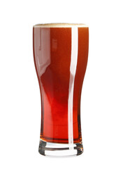 Glass of tasty kvass on white background