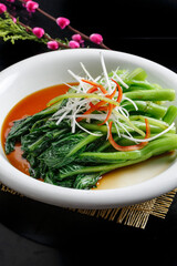 Blanched Chinese kale with sauce
