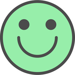  Green Neutral Smiley Emoji – Flat Minimal Design vector graphic