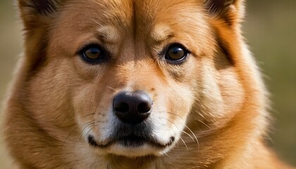 closeup of a finnish spitz dog