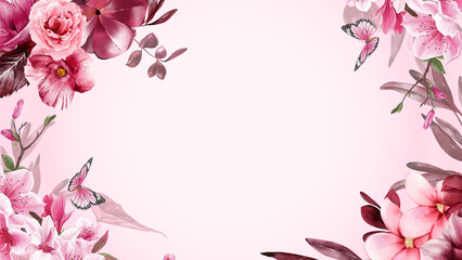 Fototapeta premium Flower pink cherry blossom background with deep saturation, ideal for romantic or festive visuals