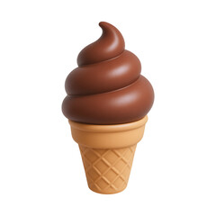 Delicious chocolate ice cream in cone, perfect for sweet treat