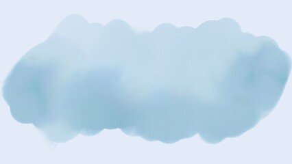 Flower dreamy blue watercolor backdrop with central cloud-like texture for creative projects