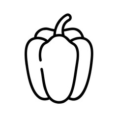 Bell Pepper Icon Outline Style Fresh Vegetable Illustration