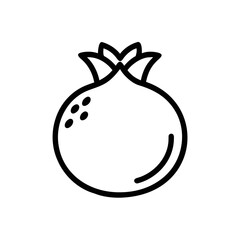 Minimal Pomegranate Fruit Icon Line Art Illustration