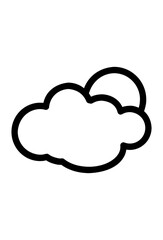 Icon representing weather with a cloud partly obscuring the sun.
Graphical symbol indicating partly sunny or cloudy conditions outdoors.
Weather illustration: sun peeking from behind a white cloud.

