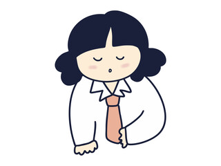 정장을 입은 귀여운 만화 캐릭터