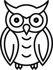 A cute cartoon owl vector illustration with big funny eyes on a white background