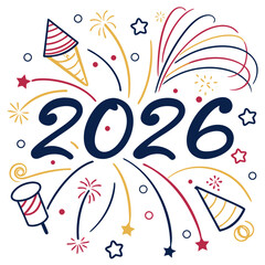 Festive celebration of the year twenty six new year fireworks