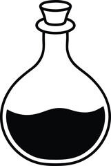 A diverse set of transparent glass and ceramic bottles, including perfume, wine, and laboratory flasks, alongside drinking glasses, are presented as isolated objects