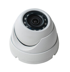 cctv camera close up on white isolated background