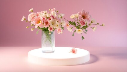 Naklejka premium pink rose in vase