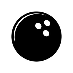 Fototapeta premium Minimalist black silhouette vector illustration of a bowling ball with three finger holes