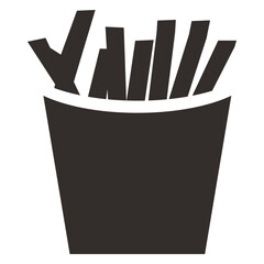 French fries icon black
